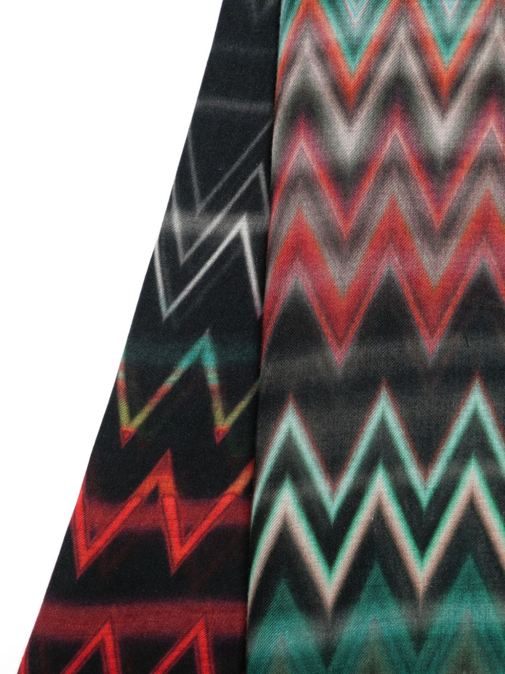 zigzag frayed-edge scarf - 2