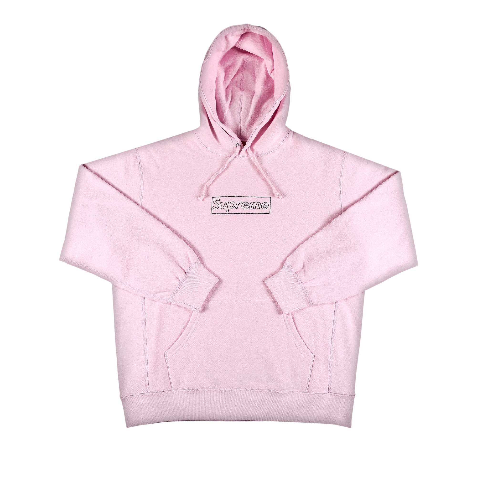 Supreme x KAWS Chalk Logo Hooded Sweatshirt 'Light Pink' - 1