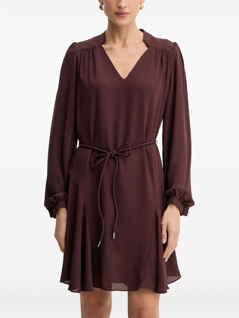 V-neck flounced mini dress 1