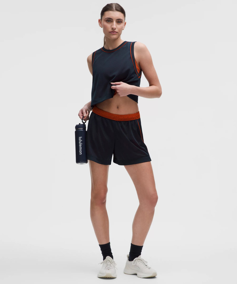 lululemon Double-Layered Mesh Mid-Rise Short 5" outlook