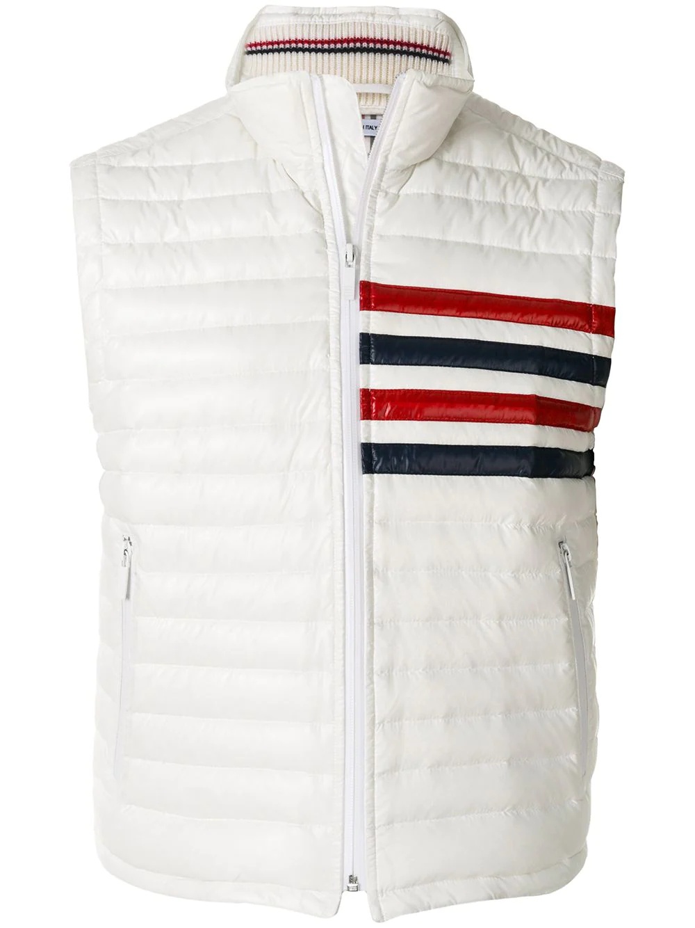 4-Bar Quilted Down Satin Tech Vest - 1