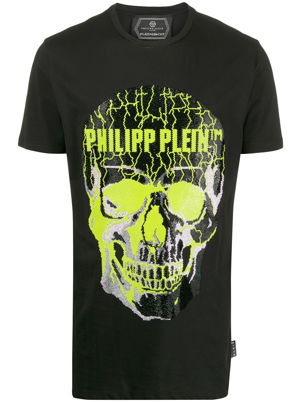 rhinestone skull logo T-shirt - 1