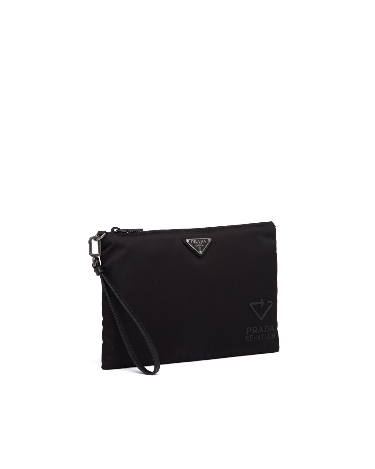 Re-Nylon and Saffiano leather pouch - 3