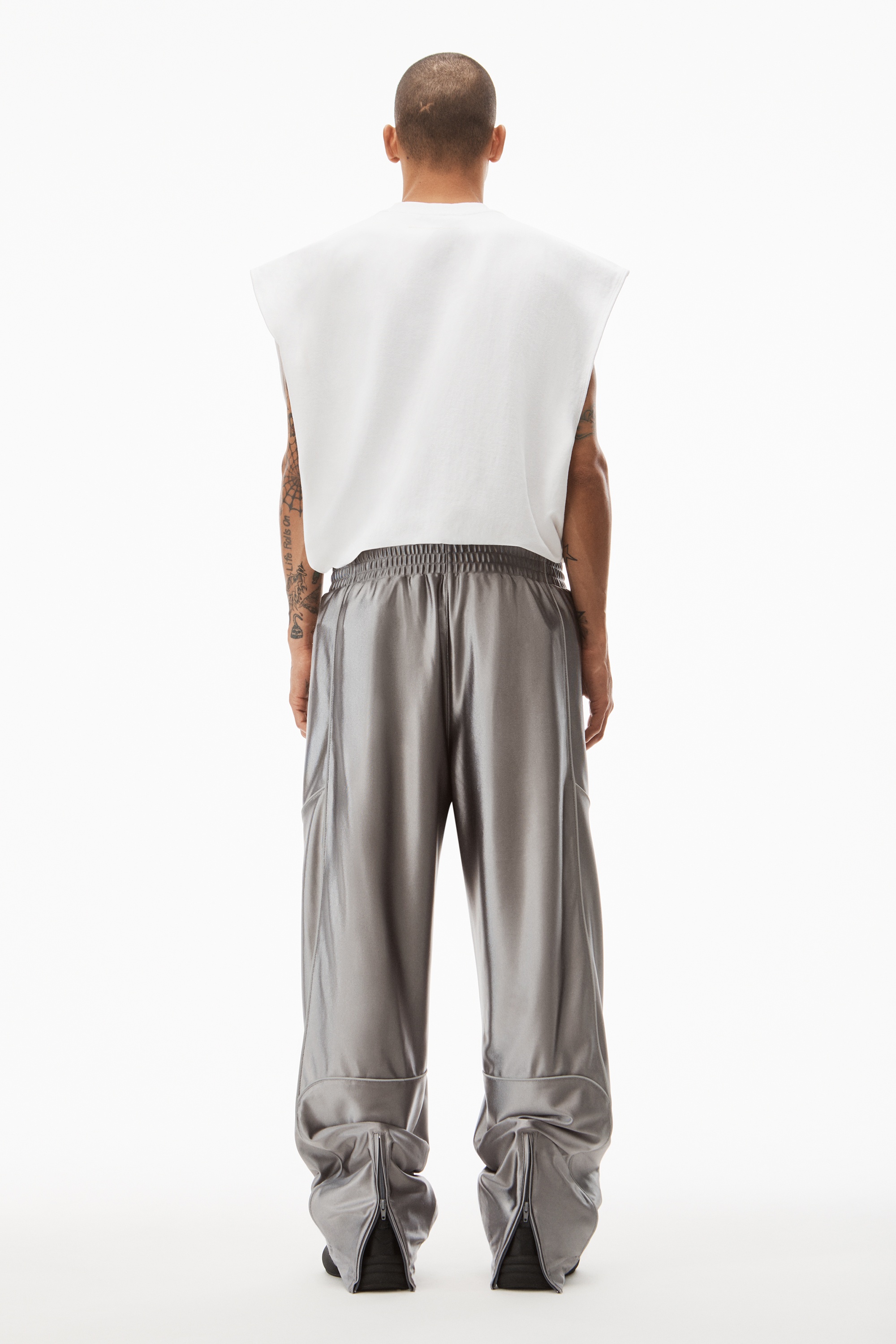 TRACK PANTS IN SATIN FAILLE JERSEY - 5