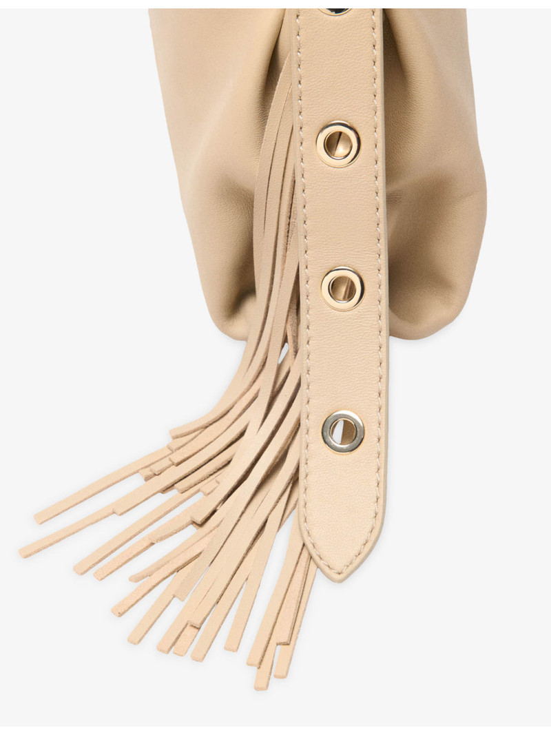 maje Miss M mini logo-embossed leather shoulder bag outlook