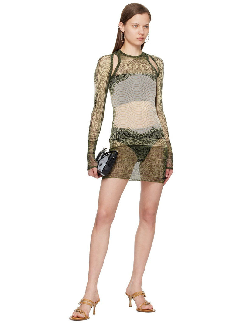 Jean Paul Gaultier Green & Off-White 'The Cartouche' Cardigan outlook