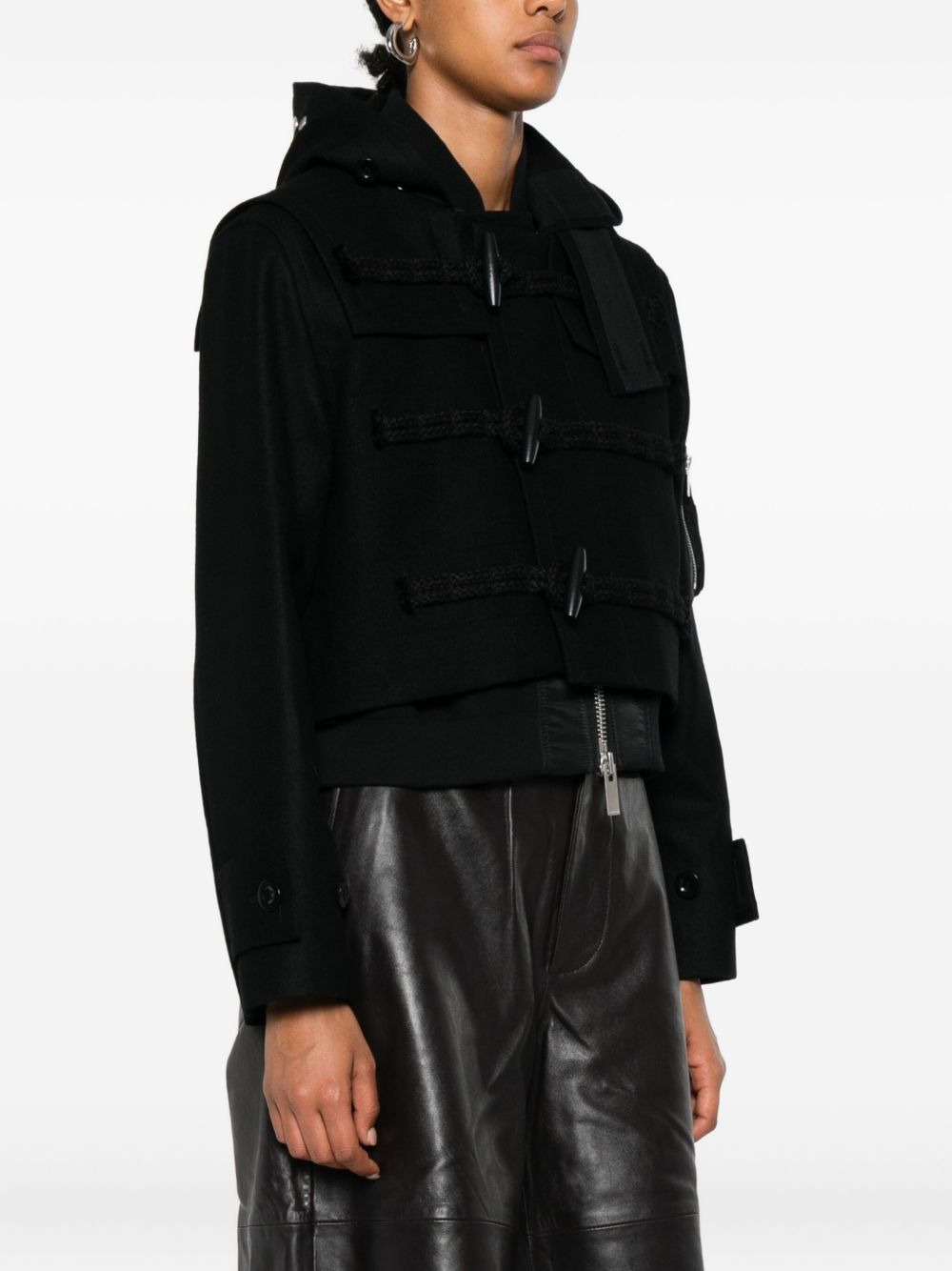 hooded toggle-fastening jacket - 3
