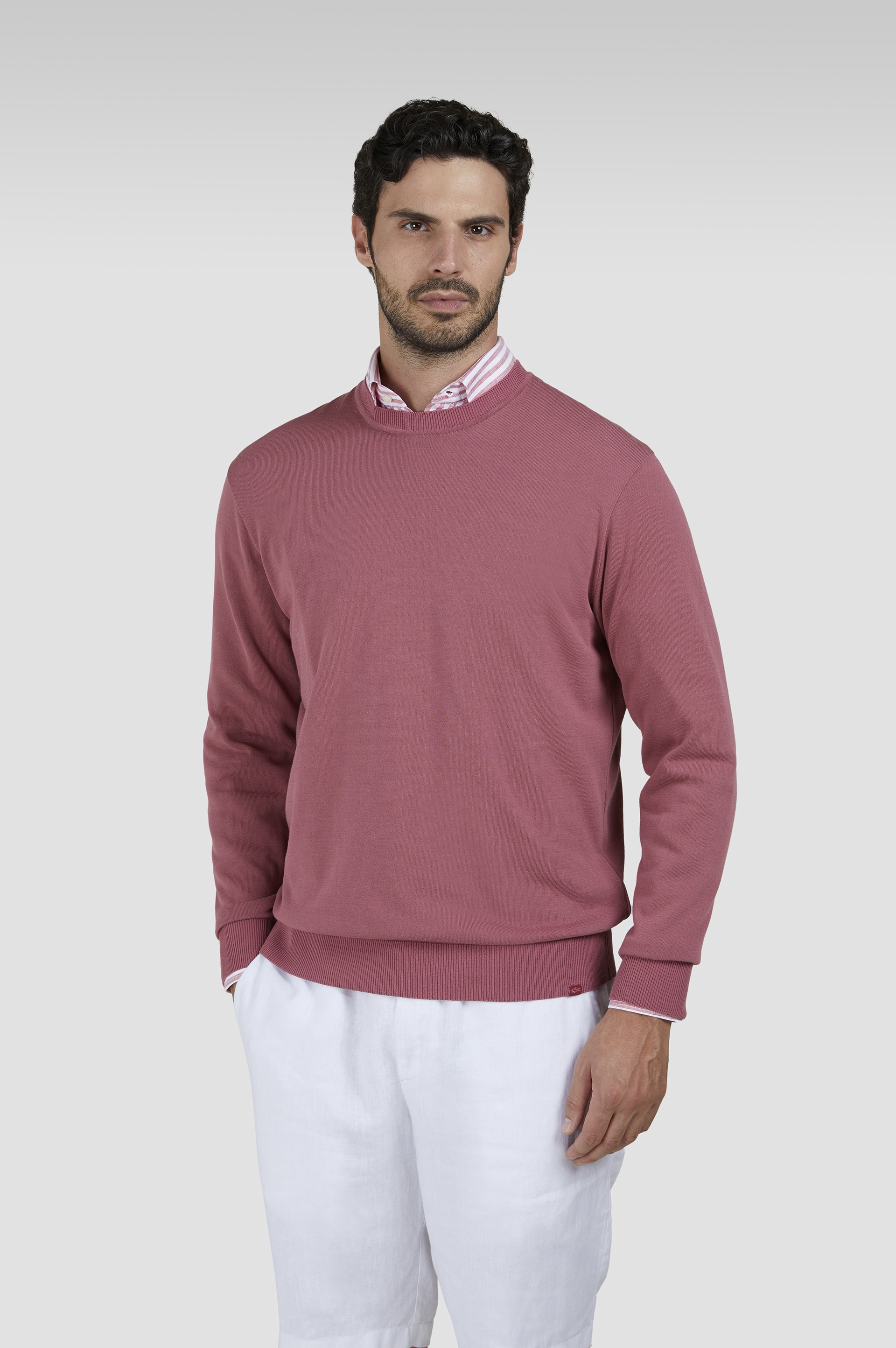 CREWNECK SWEATER IN FRESH COTTON - 8