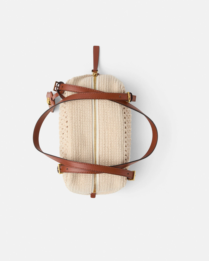 Versace Tag Raffia Bowling Bag 4