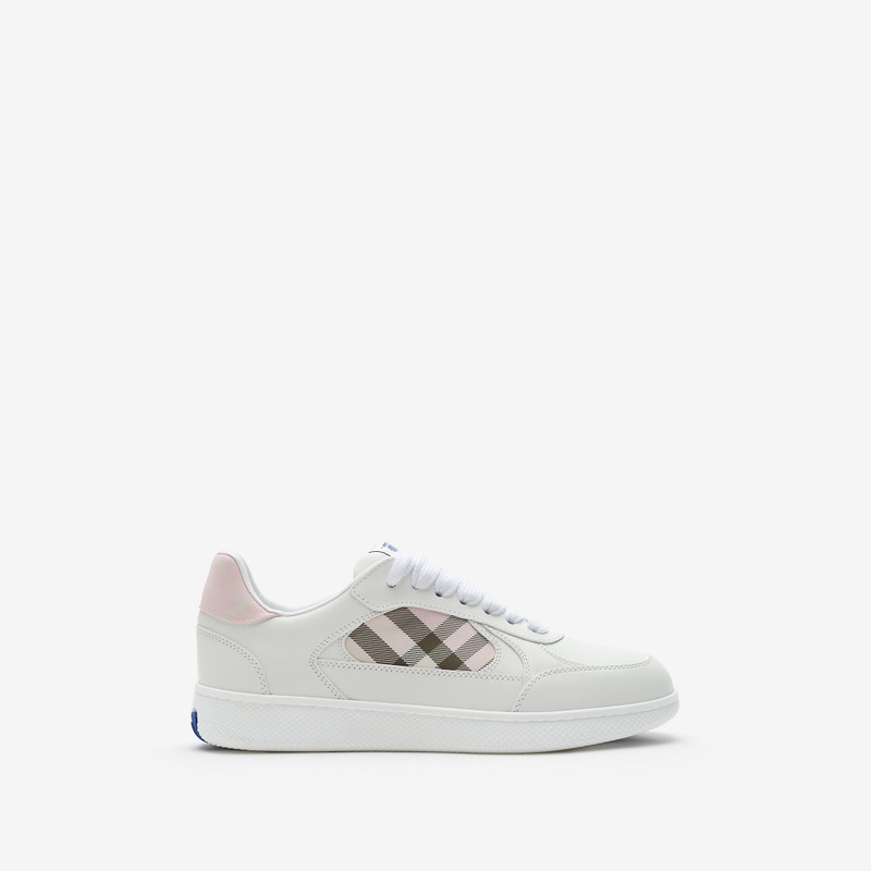 Leather and Check Terrace Sneakers​ 1