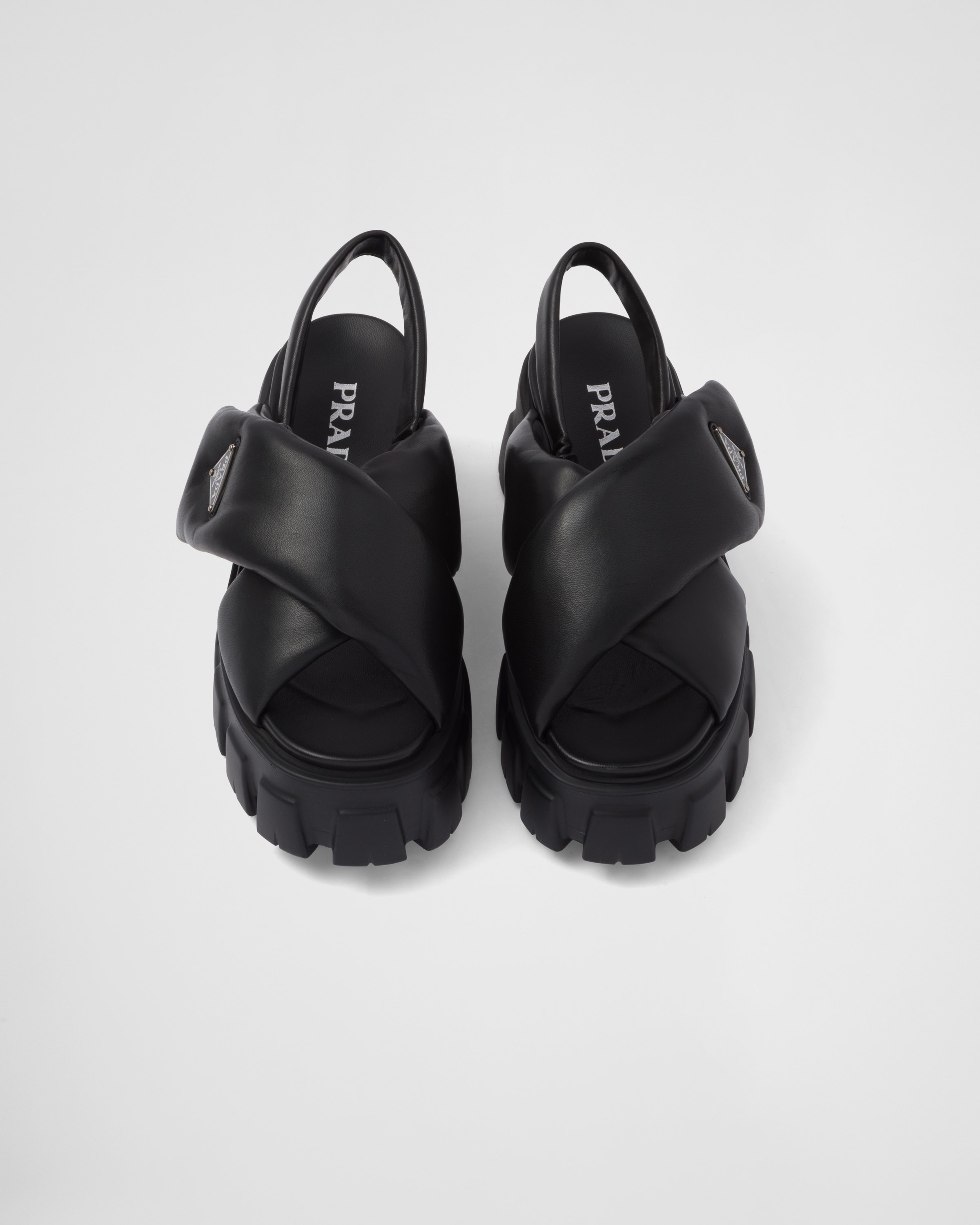 Prada Monolith padded nappa leather sandals | REVERSIBLE