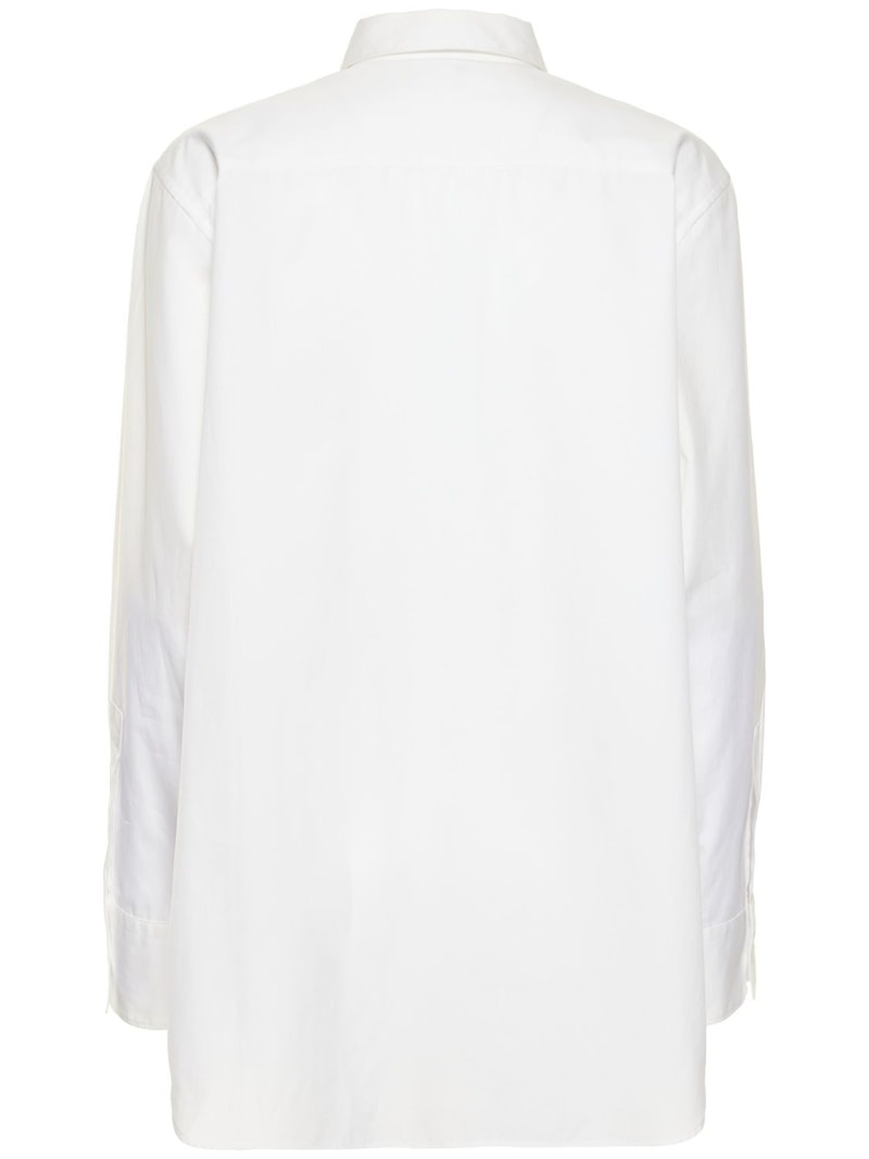 Cotton poplin oversized plastron shirt - 5