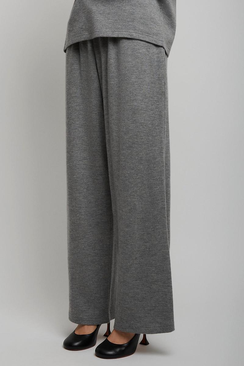The Row Lanuit grey melange cashmere pants outlook