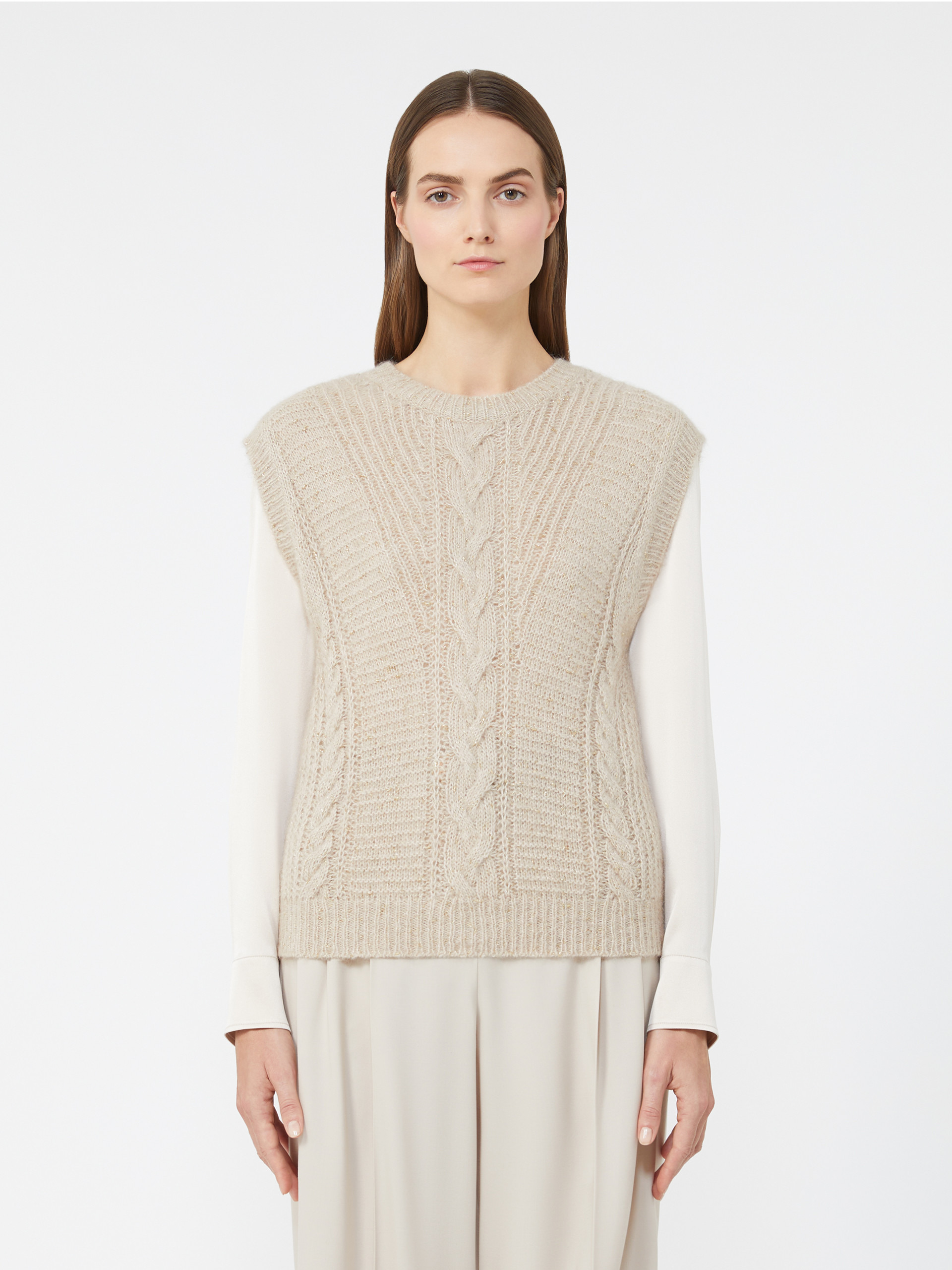 TAFFY Alpaca and lurex gilet - 3