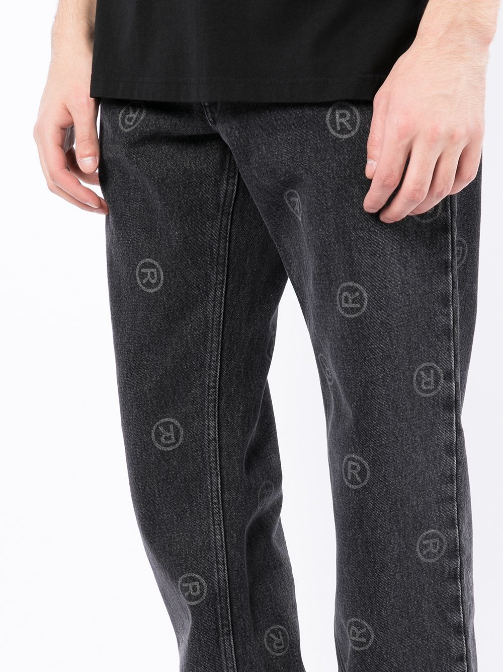 logo-print straight-leg jeans - 6