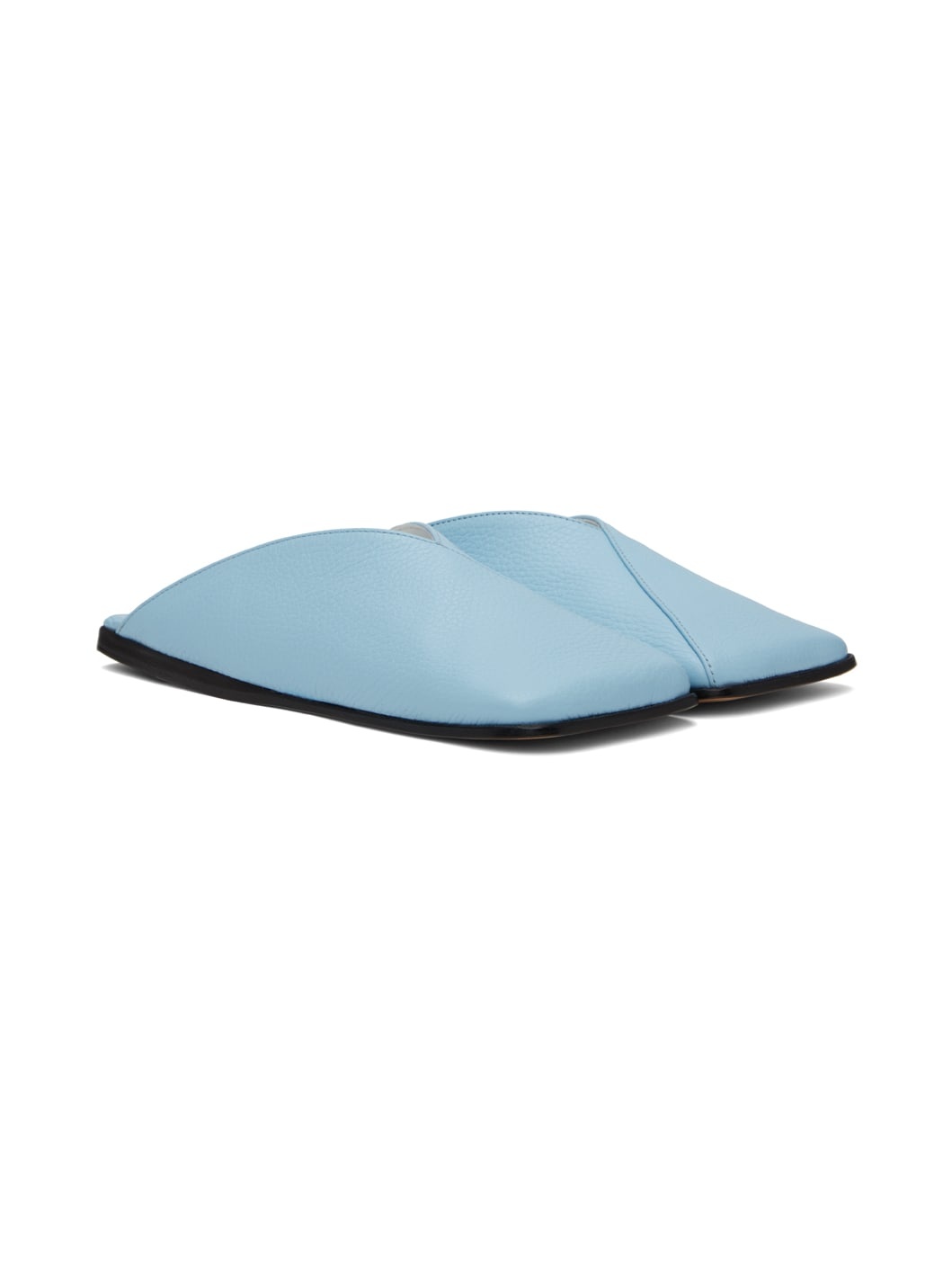 Blue Square Toe Slippers - 4