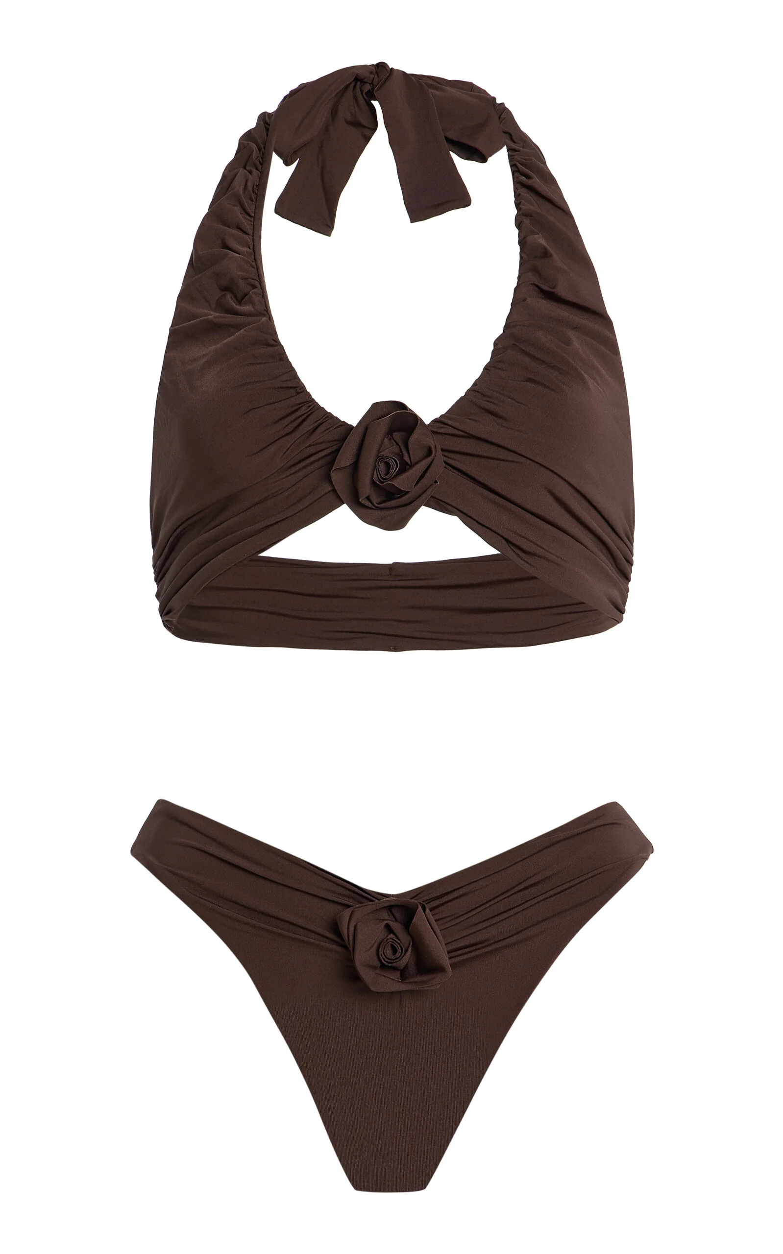 Brezza Ruched Bikini Set brown - 1