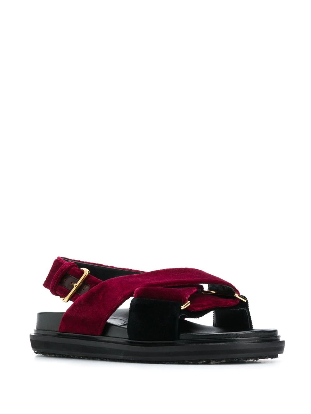 velvet crossover sandals - 2