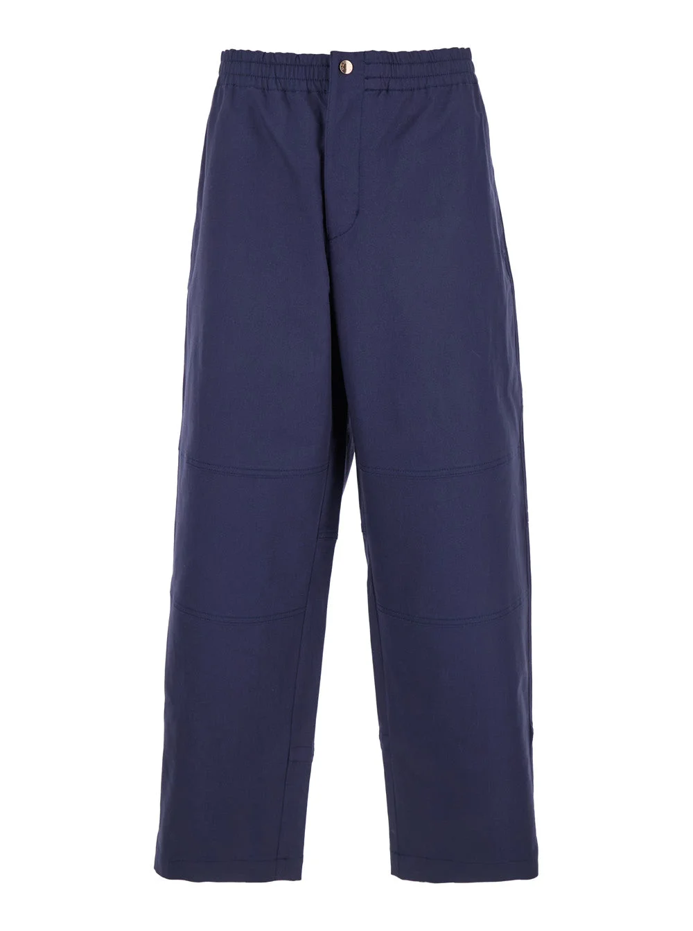 Moncler Genius Men Blue Pants With Elastic Waist And Logo Patch On The Rear In Cotton Stretch Man - 1