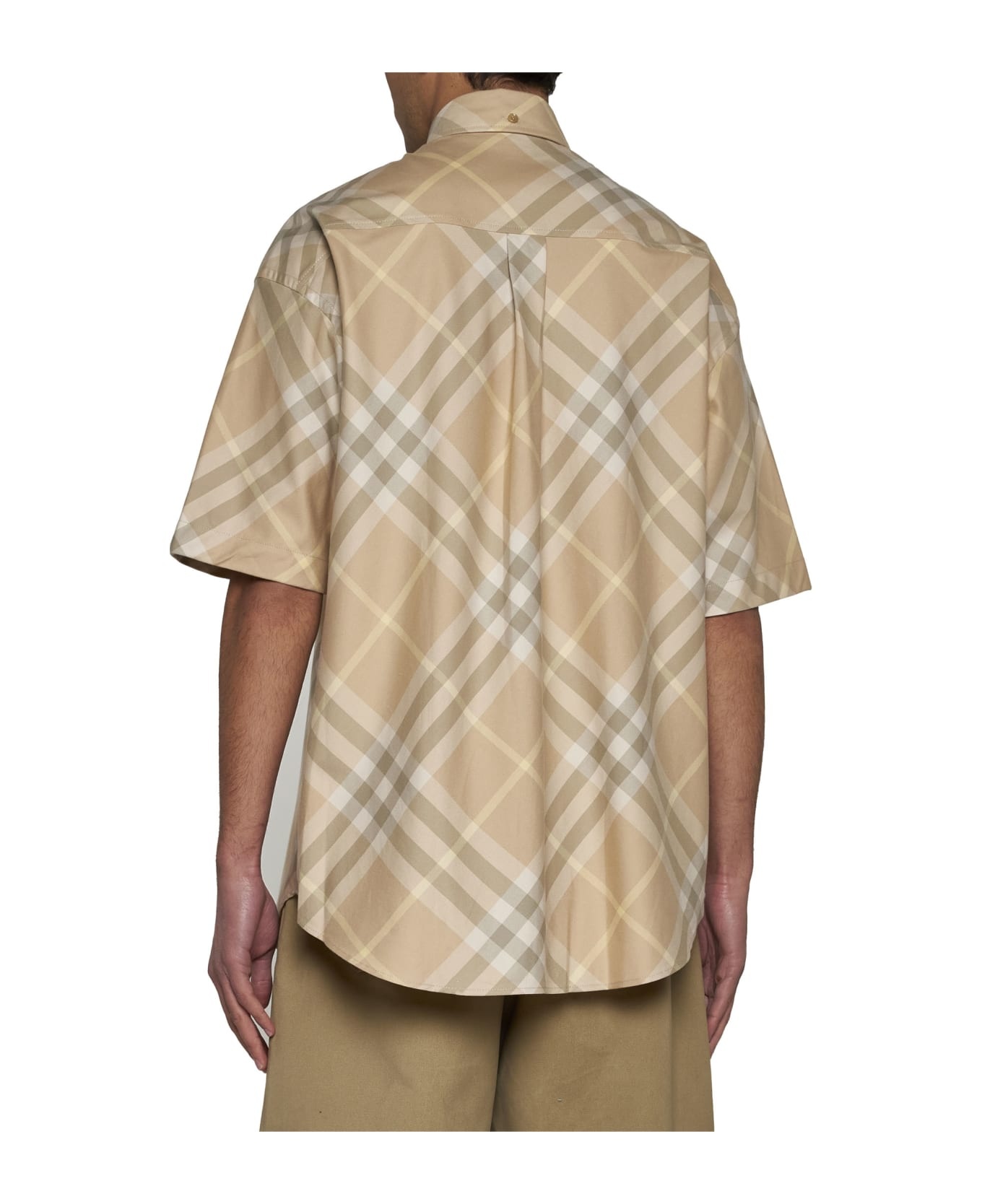 Check Motif Yellow Short Sleeves Shirt - 4