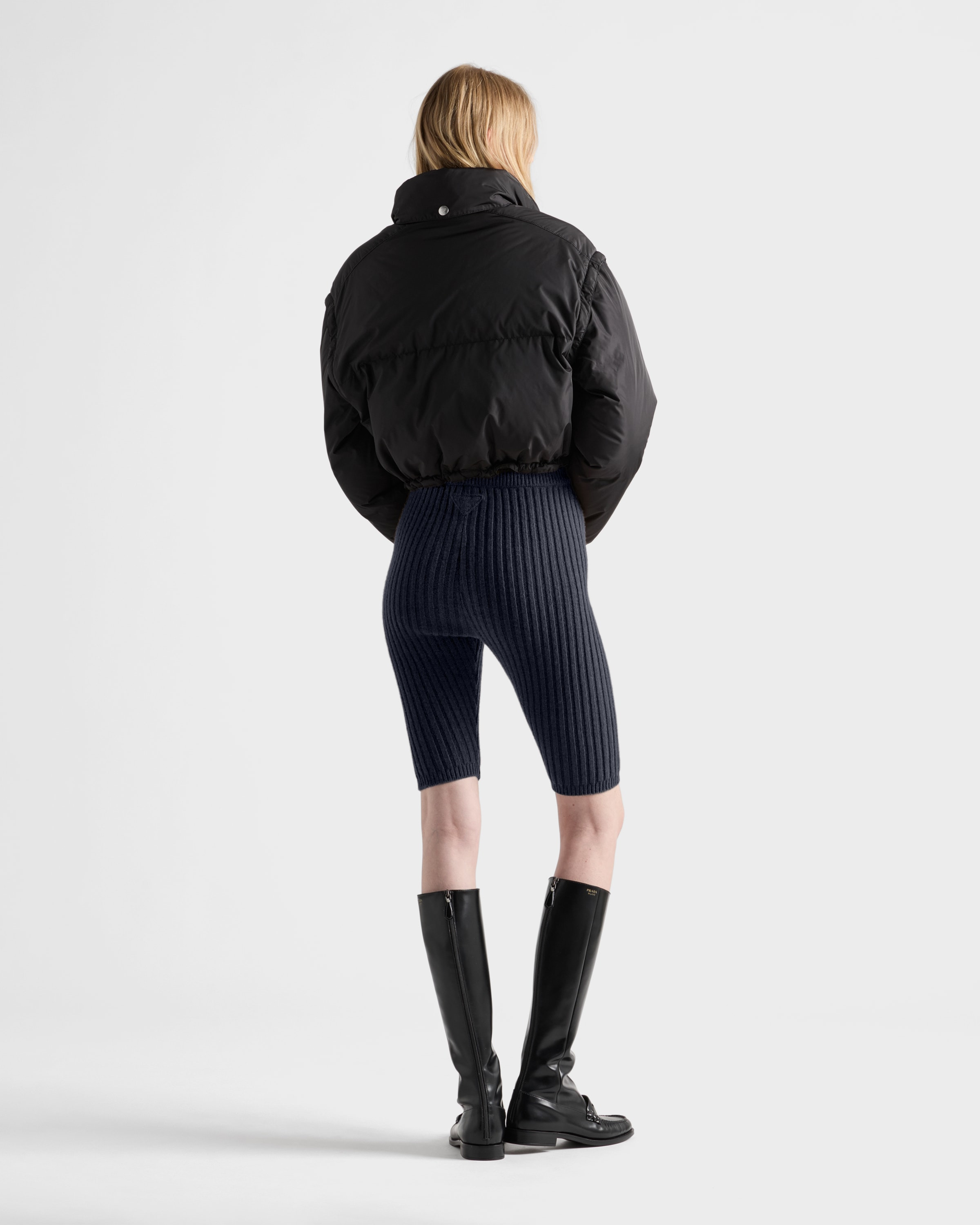 Cropped Re-Nylon down jacket - 5