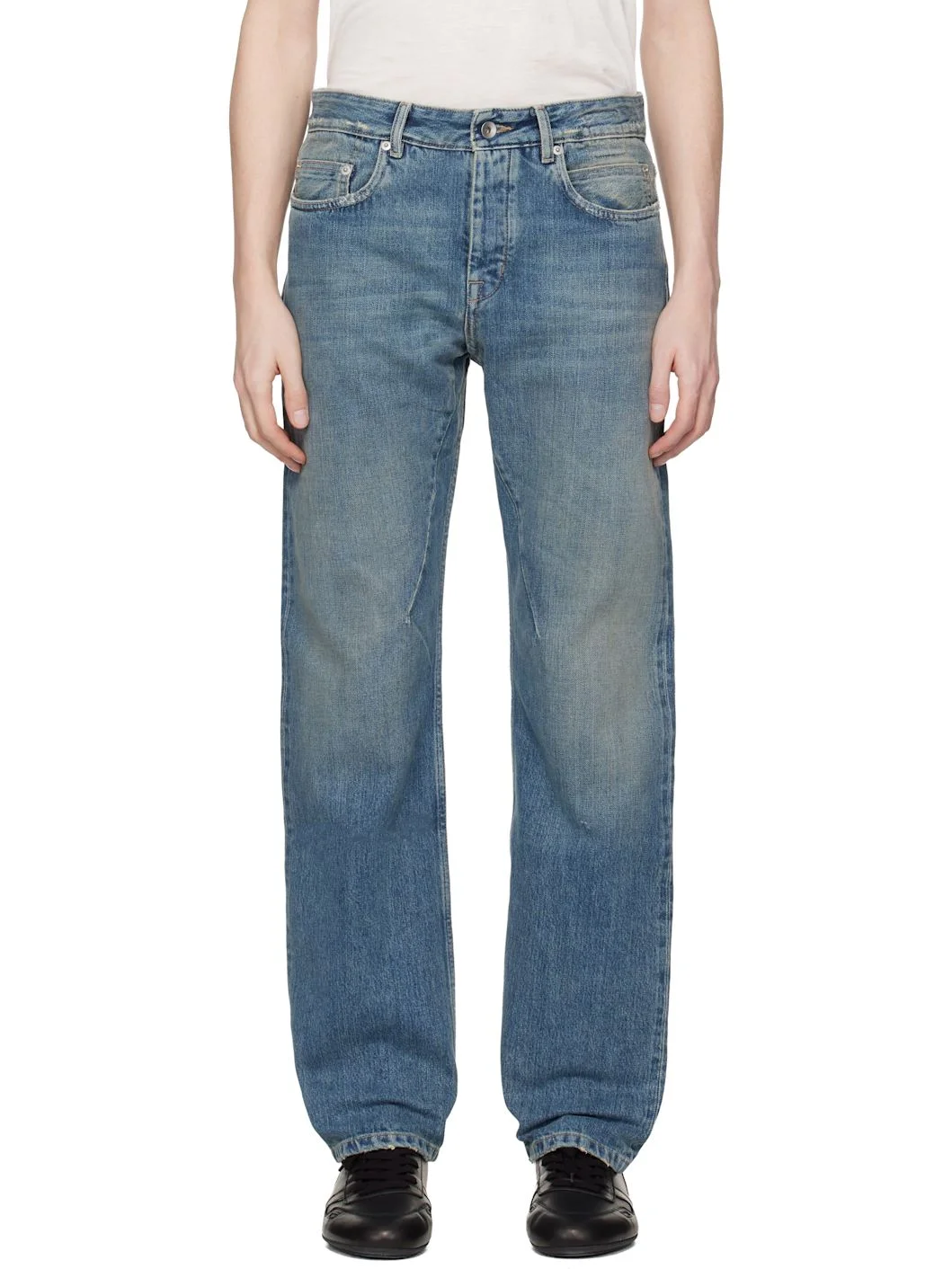 Blue Temple Fog Cut Jeans - 1