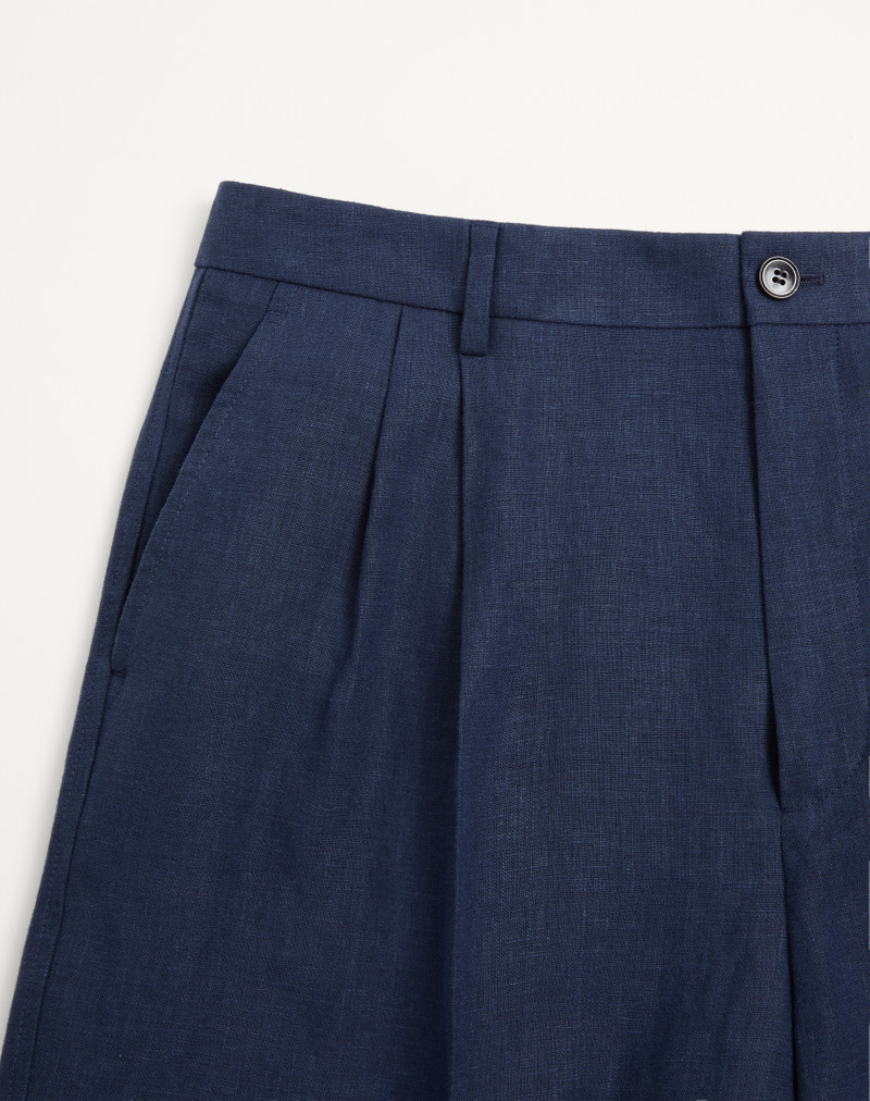 VALENTINO LINEN CUFFED BERMUDA SHORTS 3