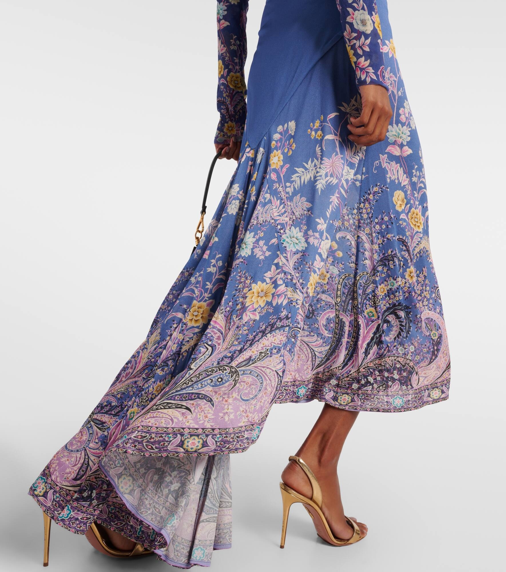 Printed asymmetric maxi skirt - 5