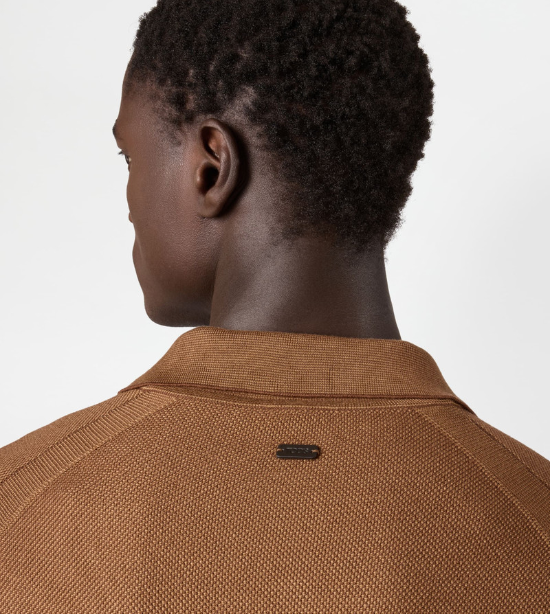 POLO SHIRT IN WOOL PIQUET - BROWN 6