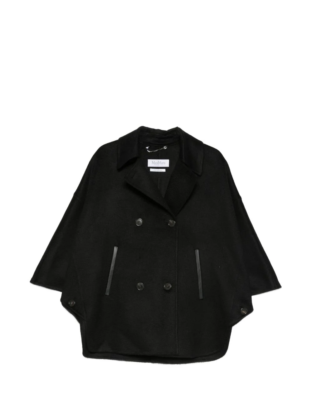double-breasted cape coat - 1
