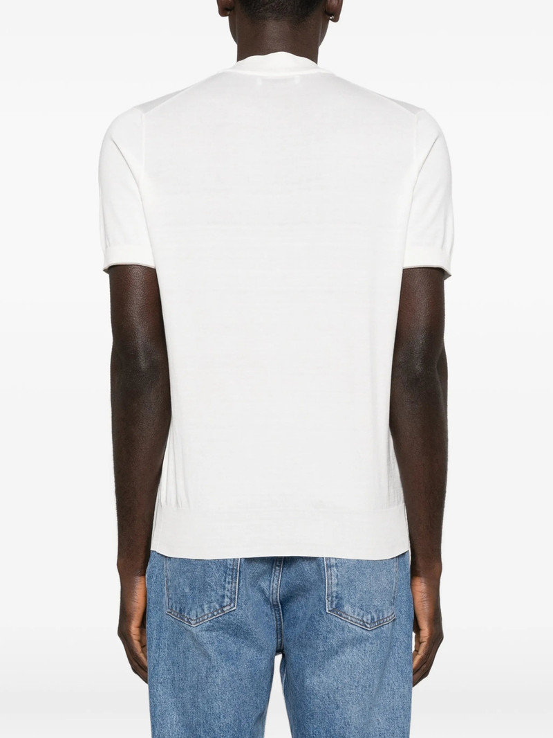 Brunello Cucinelli Embroidered-logo Knitted T-shirt 4
