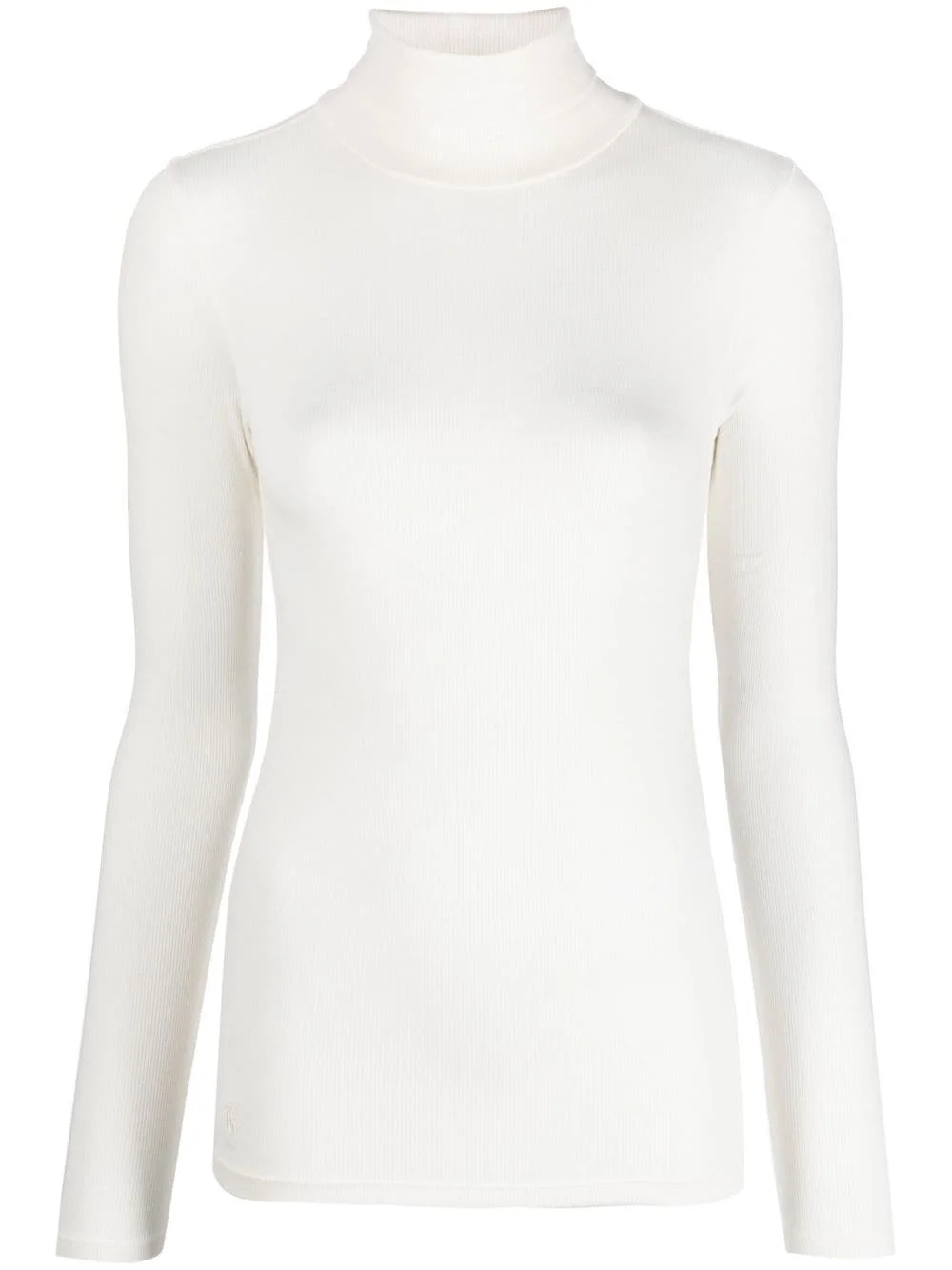 stretch ribbed turtleneck top - 1