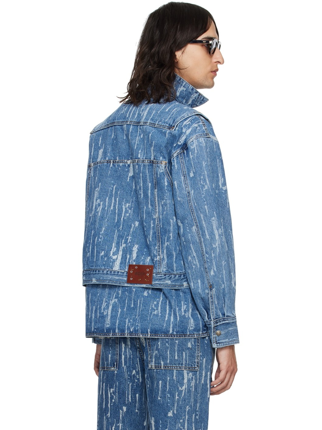 Blue Layered Denim Jacket - 3