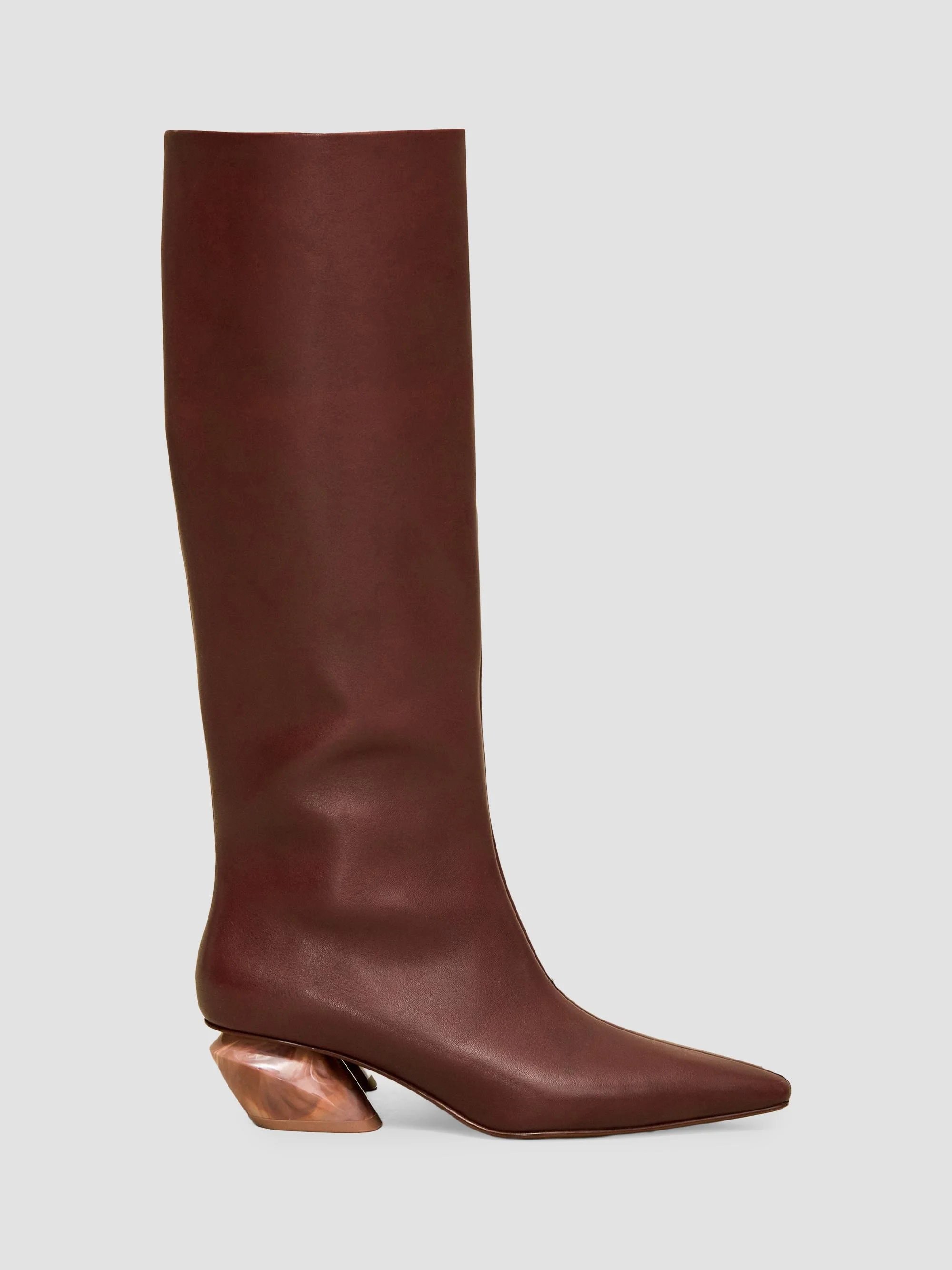 Women's City 45MM Leather Knee-High Boots - Dark Winter Plum - 1
