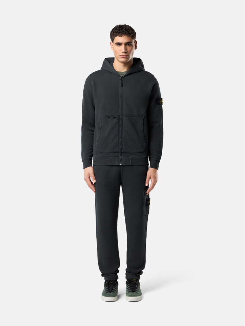 Stone Island 63341 ORGANIC COTTON DIAGONAL FLEECE 'OLD' EFFECT