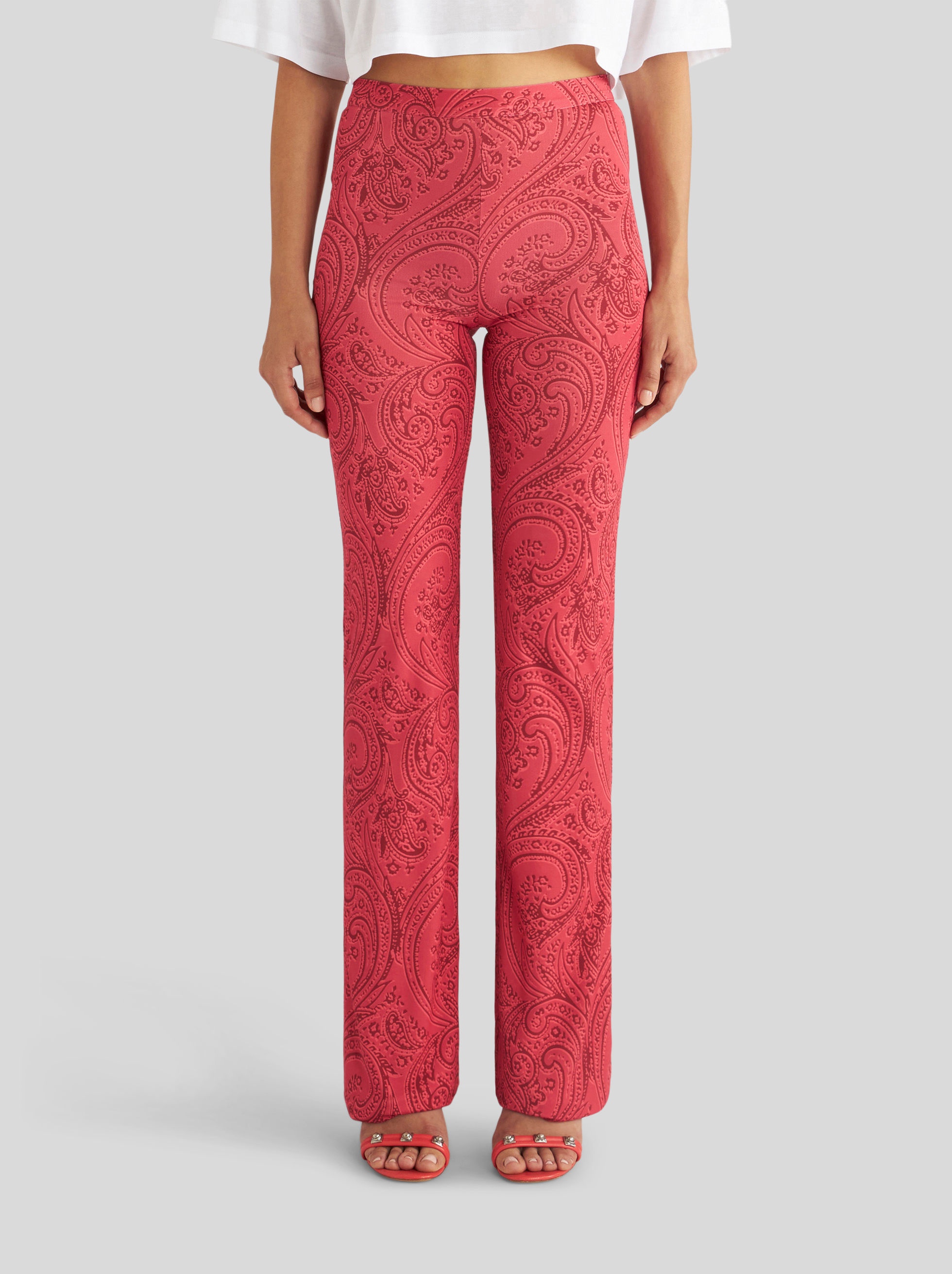 PAISLEY PATTERN FLARED TROUSERS - 2