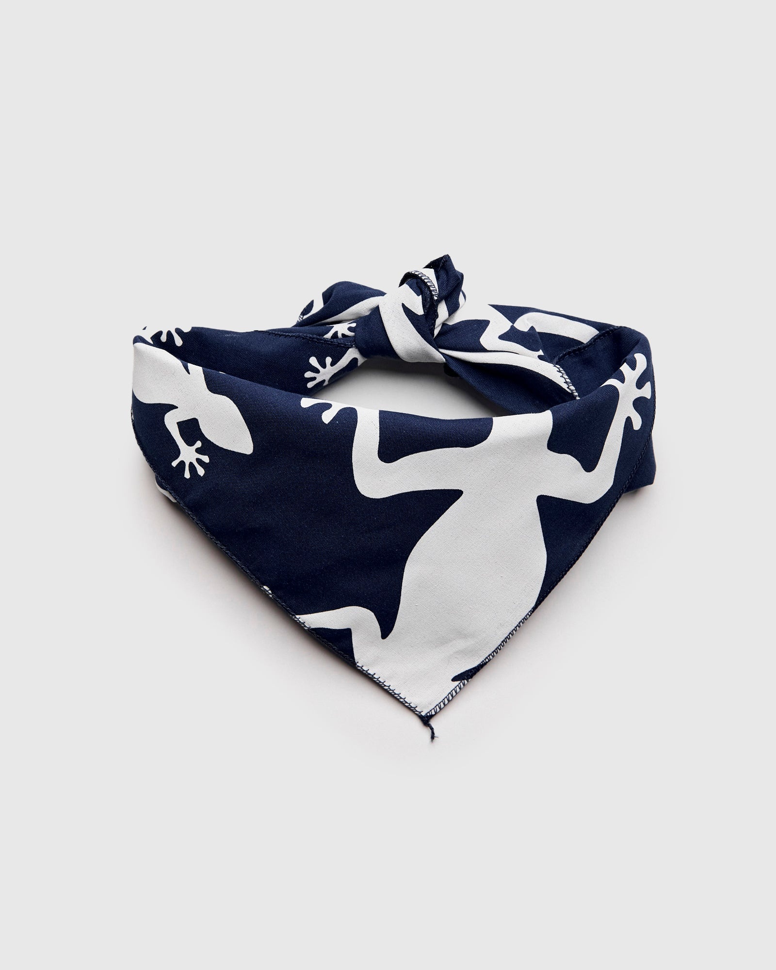 Engineered Garments Printed Bandana in Navy Gecko | REVERSIBLE