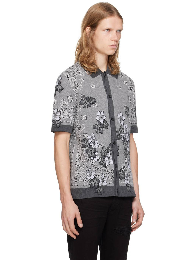 Gray Bandana Floral Polo 2