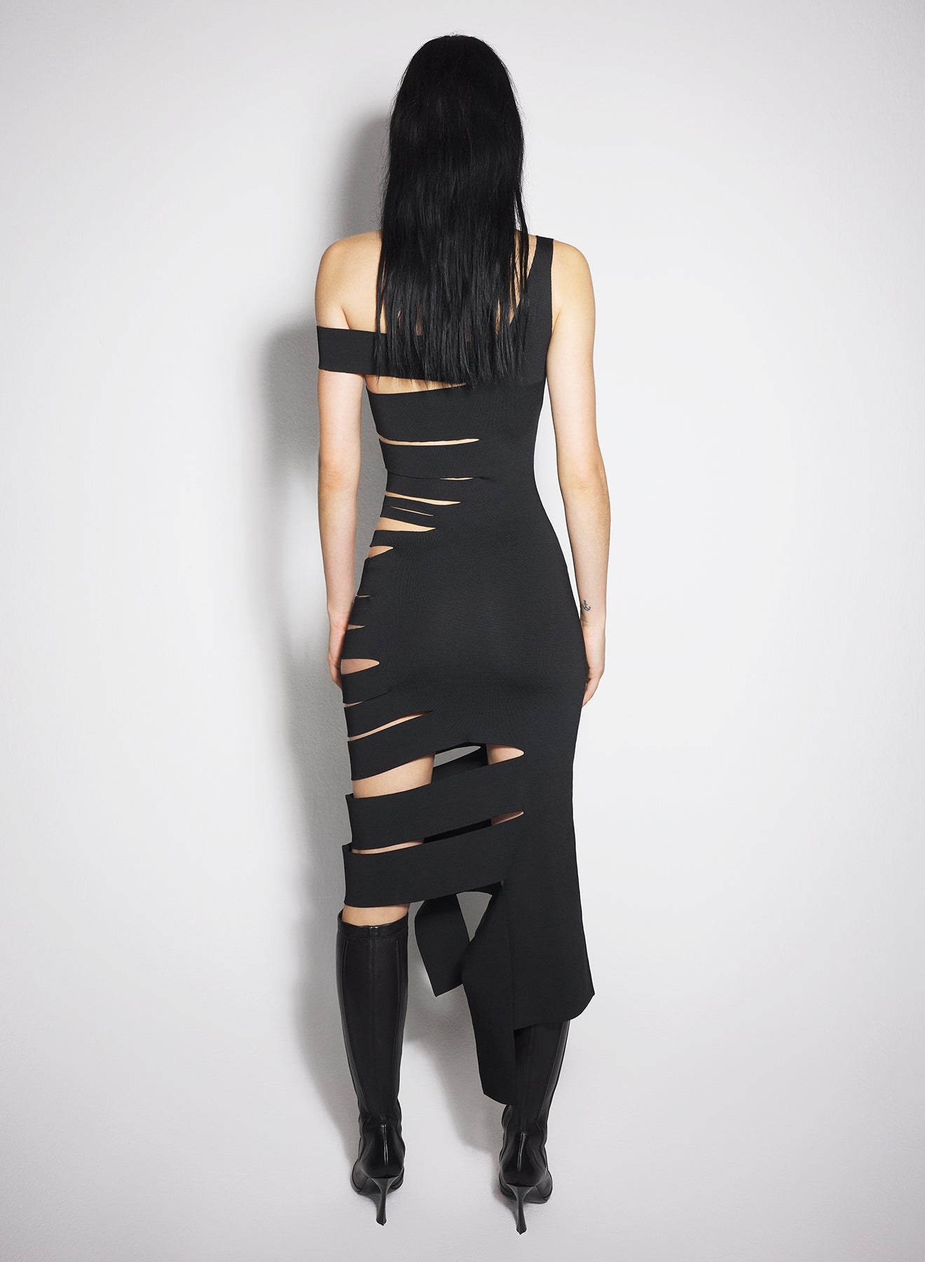 black bandage knit dress - 5