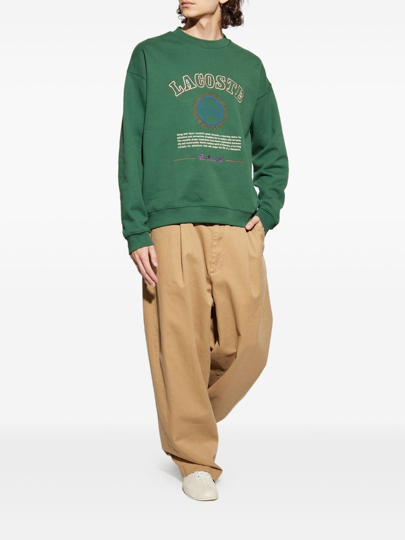 LACOSTE Heritage-embroidery fleece sweatshirt outlook