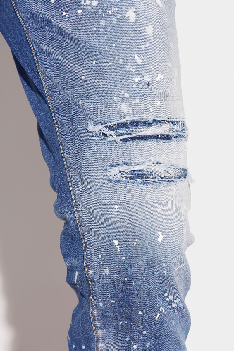 MEDIUM RED PEEKABOO WASH CROPPED COOL GUY JEANS 6