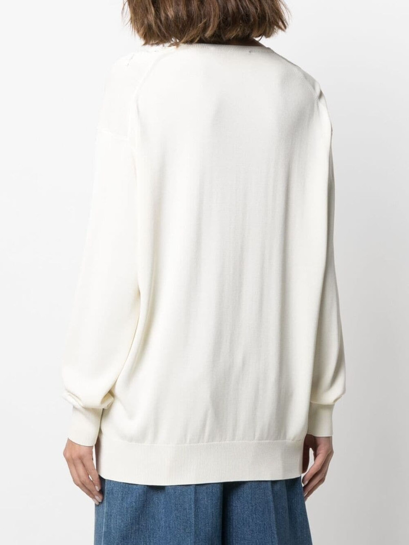 lace-detail V-neck jumper 4