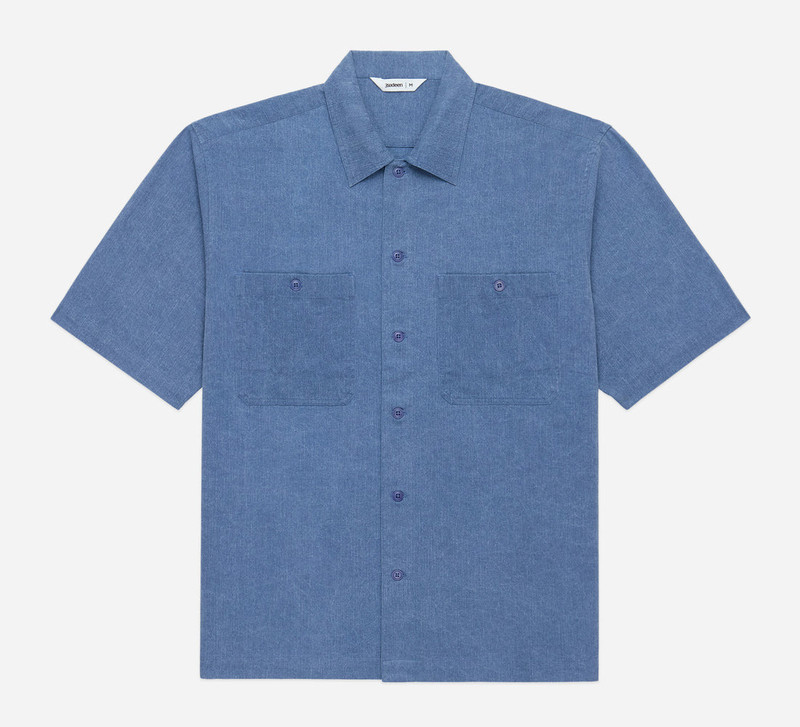 Short Sleeve Workshirt - Blue Pigment Dye - 1