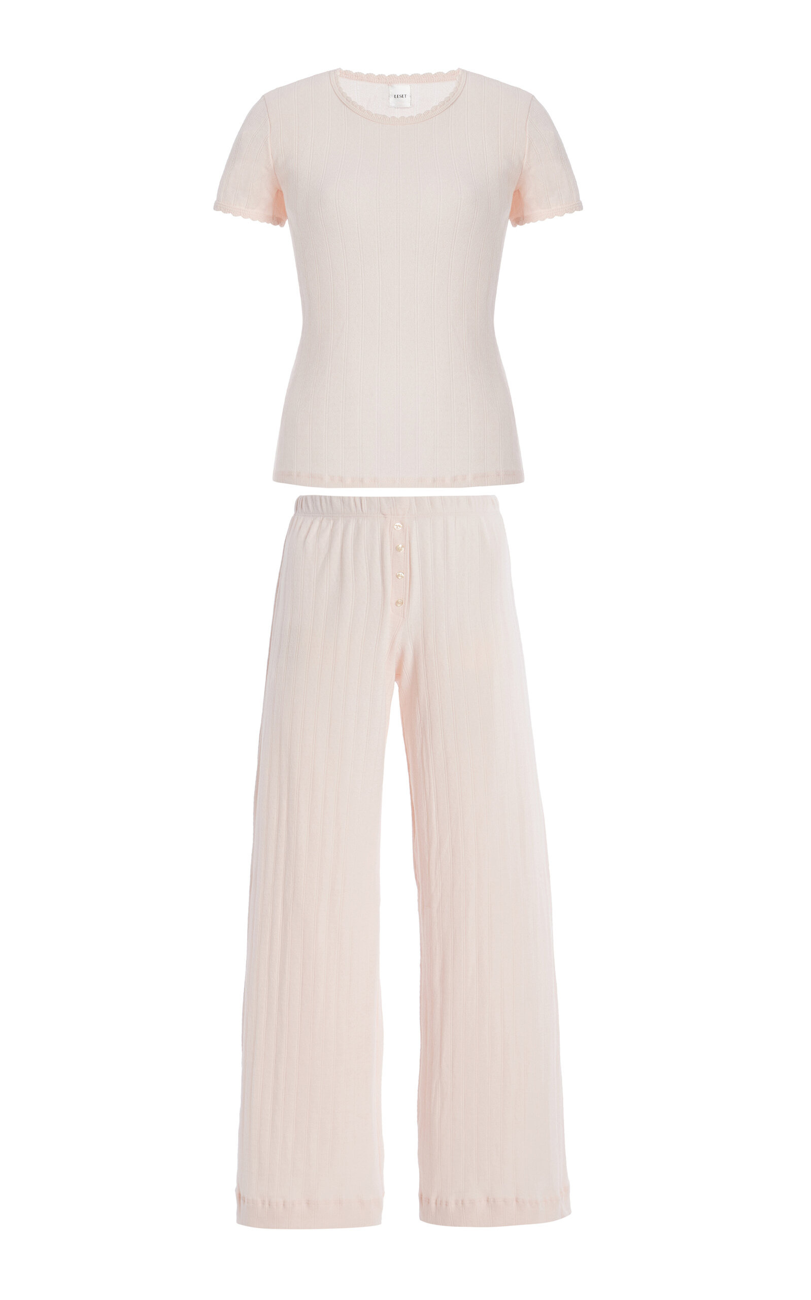 Pointelle-Knit Lounge Set pink - 1