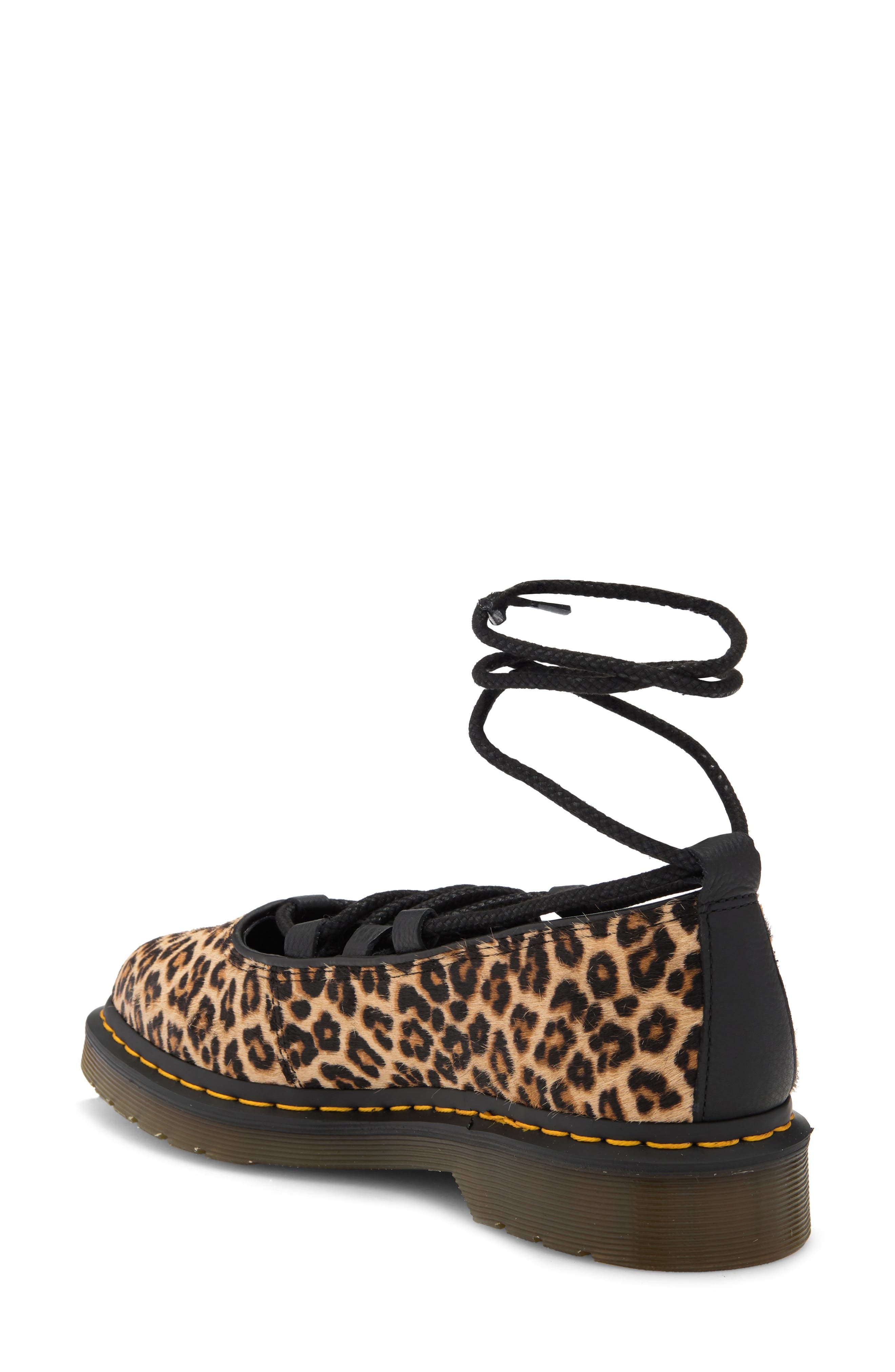 Dr. Martens Elphie Ankle Wrap Flat in Leopard Hair On at Nordstrom - 2