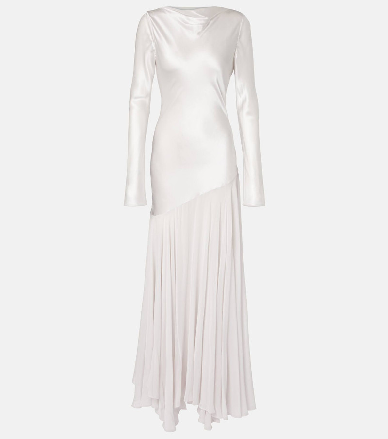 Cordelia silk satin and chiffon maxi dress 1