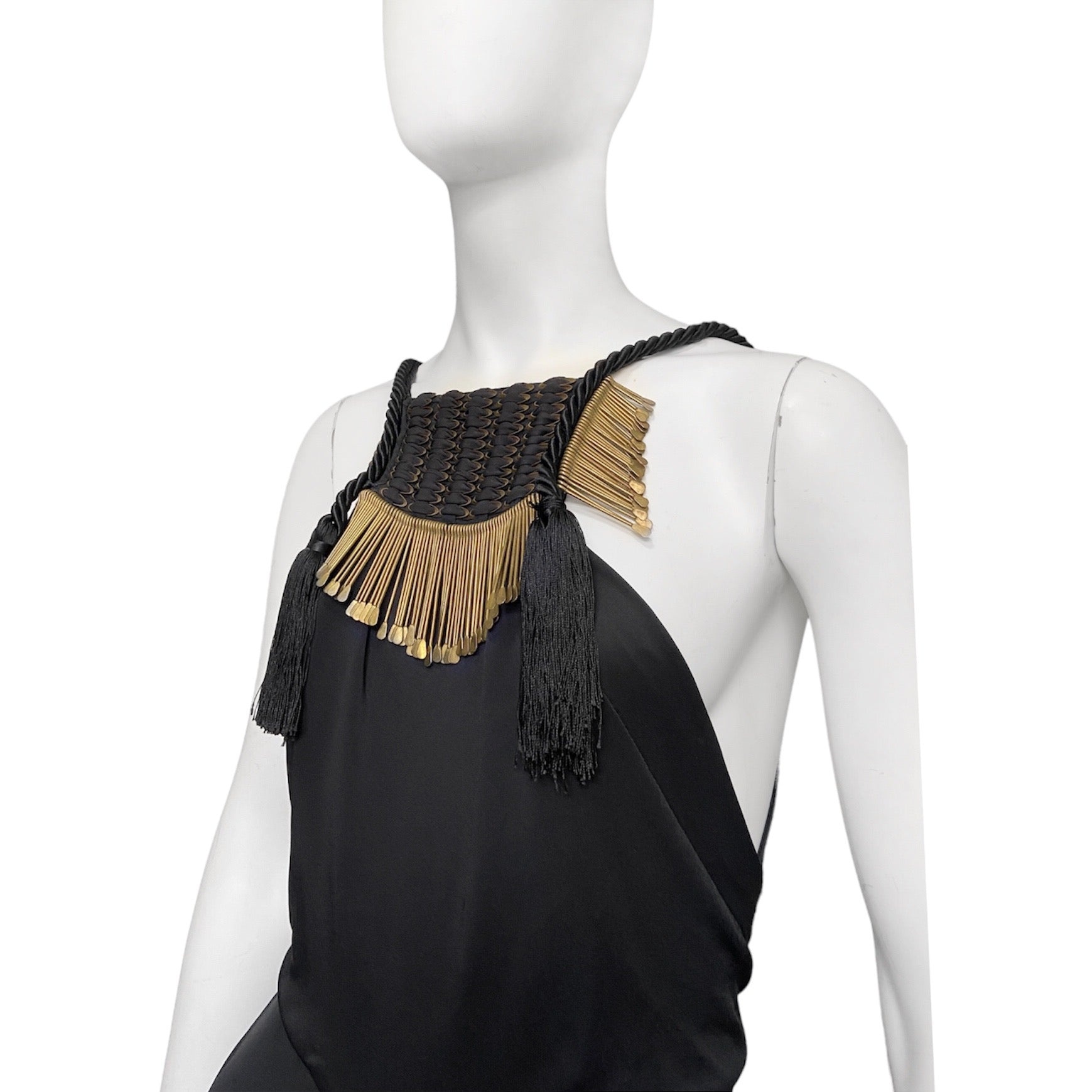 Gucci spring 2011 gold embossed black drop-crotch jumpsuit - 7