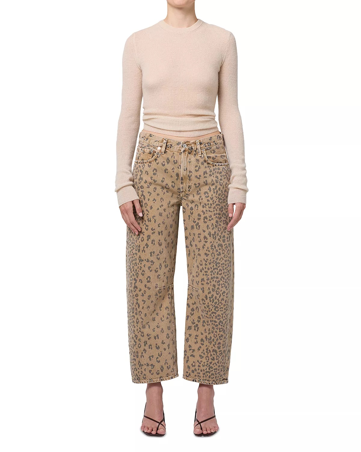 Miro High Rise Relaxed Jeans in Natural Cheetah - 11