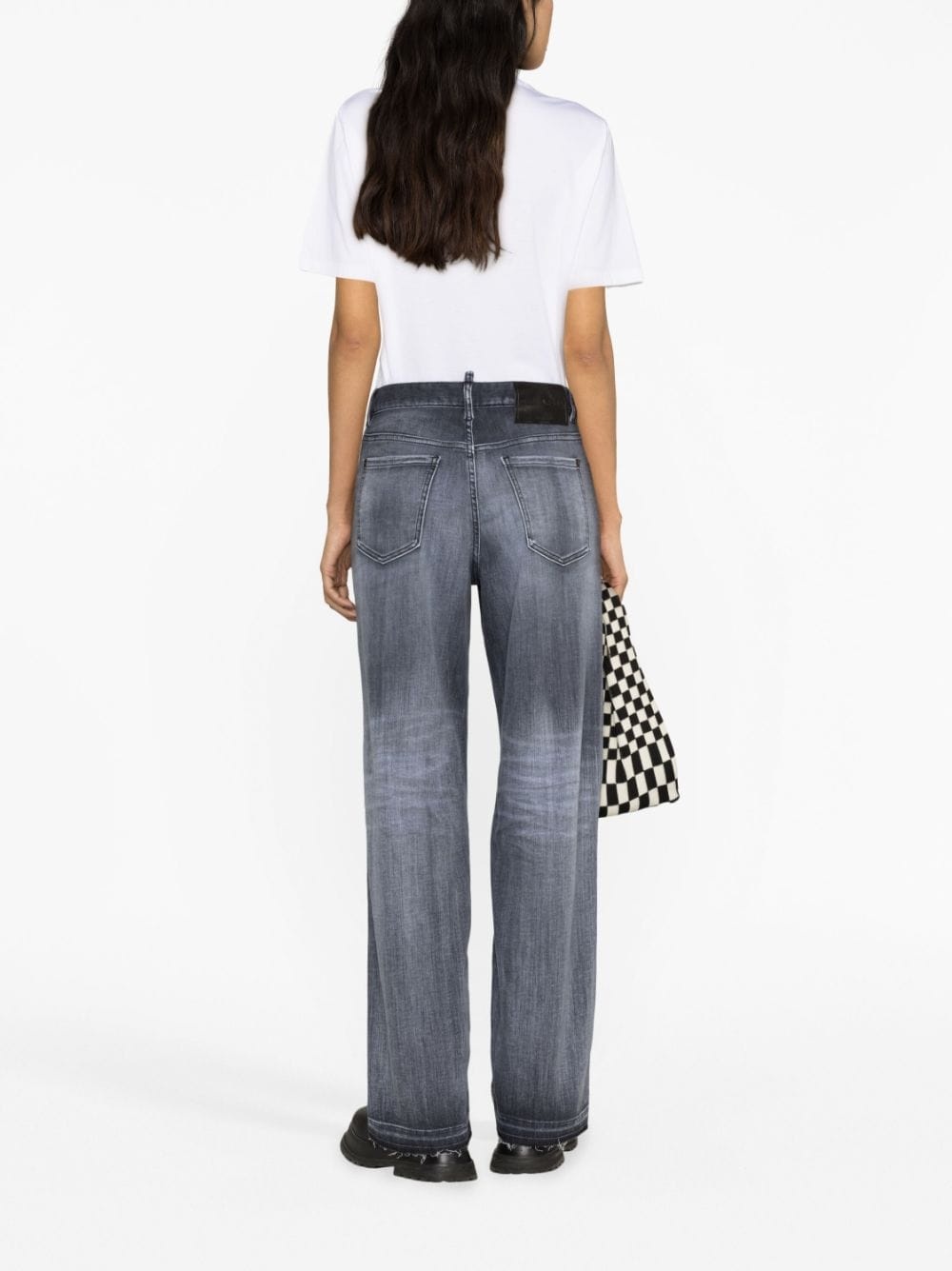 straight-leg stonewashed jeans - 3