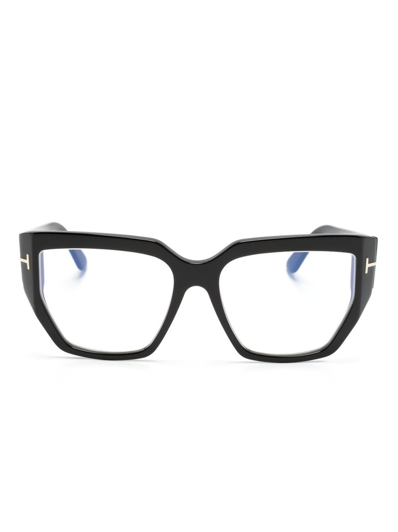 geometric-frame glasses 1